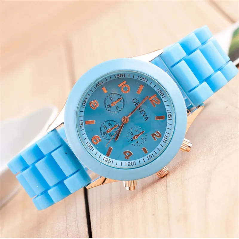 Moda Geneva Reloj De Cuarzo Silicona Jalea Reloj De Goma Unisex