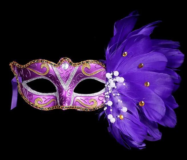 Geschilderde veermaskers Christmas Mausoleum Masquerade Maskers Venetiaanse Prinses Maskers