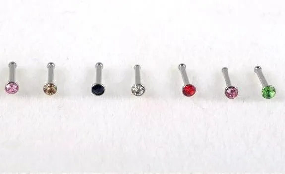 Nose Ring Fashion Body Jewelry Nose Stud Rhinestone 316L Stainless Surgical Steel Nose Piercing Crystal Stud ak107
