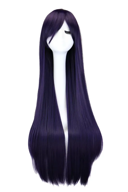 100 Cm Sailor Moon/Sailor Mars Cosplay Wig Long Straight Synthetic Hair Black Purple Wigs Costume Party Peruca Peluca