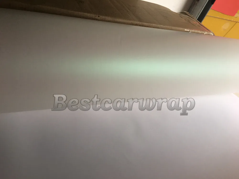 Satin Aurora Pearl White Vinyl Car Wrap Film with Bubble Free Matte For Flip Flop Shift Union covering Film Size: 1.52*20m/Roll 5x67ft