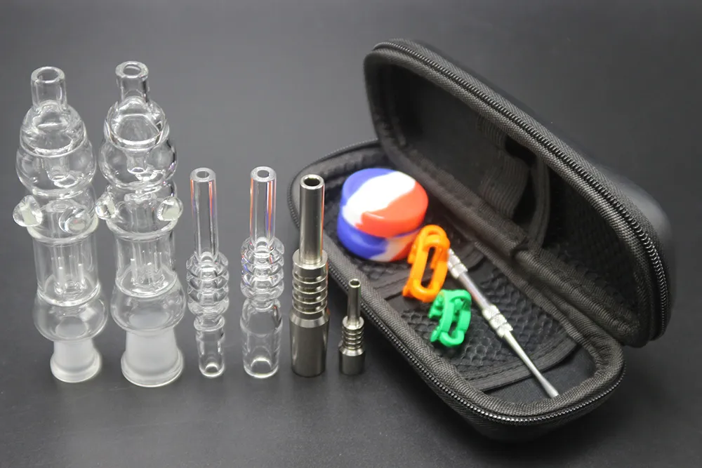 Cachimbo de vidro Mini Kits 14 milímetros 10mm com prego GR2 Titanium Rig real Banger Quartz Nails Oil Concentrate CSYC Straw Cachimbos de água