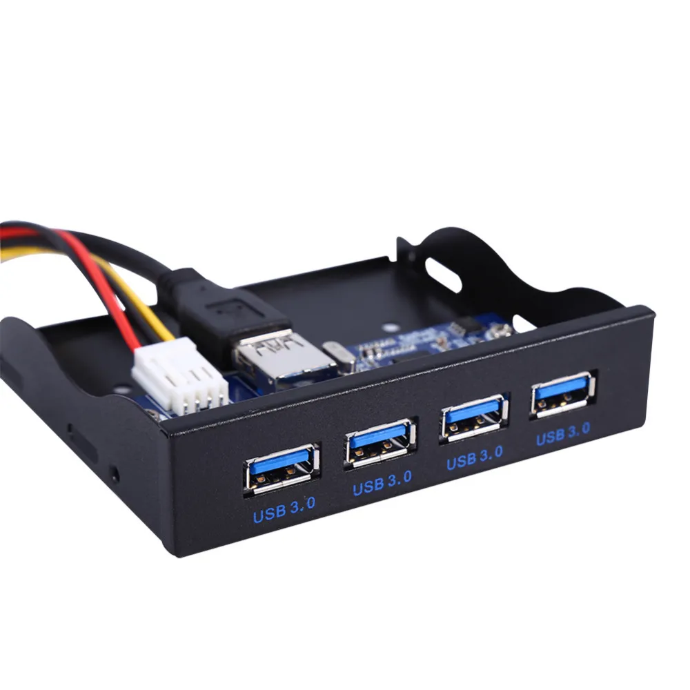GRAUGEAR Pannello frontale dell'hub USB interno da 5,25 pollici - USB‑C 20Gbps + 2X USB‑A 5Gbps, doppio alloggiamento SSD/HDD da 2,5, adatto per