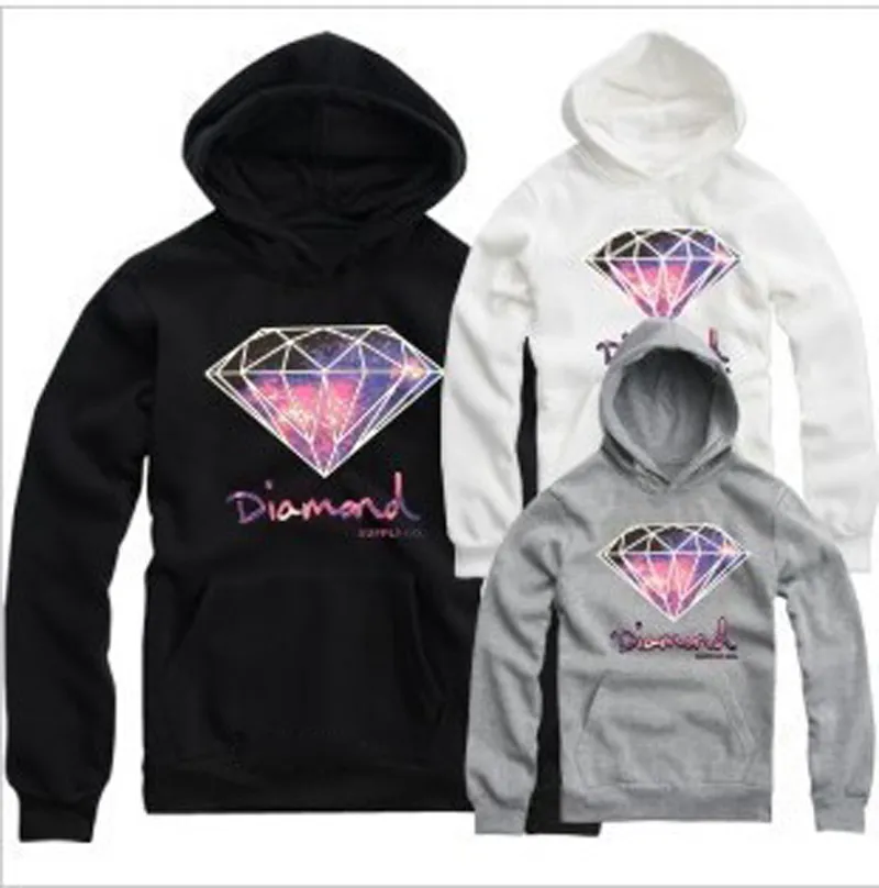 Wholesale-Diamond hoodie Supply for men free shipping Diamond hoodie hip hop hoody brand new sweatshirt men's velvet pullover M -4XL