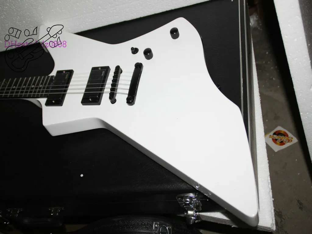 NewJames Hetfield Yılan byte Beyaz gitarlar Özel mağazalar beyaz Elektro Gitar Özel şekil gitar Factory Outlet