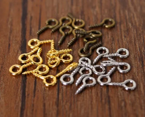 8mm Occhi a vite Piccoli minuscoli Mini Perni occhi Eyepins Ganci Occhielli Vite Accessori gioielli Filettati Fermagli in argento Ganci Risultati dei gioielli DHL