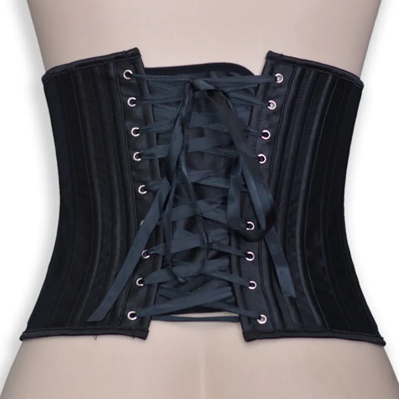 Corset 24 Pełna stalowa kość talia Cincher Trainer Satin Corset Talle Training Training Underbust Plus Size Modelowanie Pasek XS-6344V