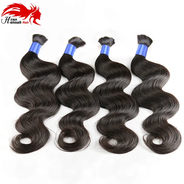 Hannah product Brazilian Bulk Human Hair Body Wave Bulk Hair For Braiding No Attachment Unprocessed Human Hair