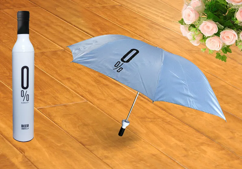 Flaska paraply mode paraplyer vinflaska paraply 3-vikande paraply mode kreativa stilar för att välja snabb leverans