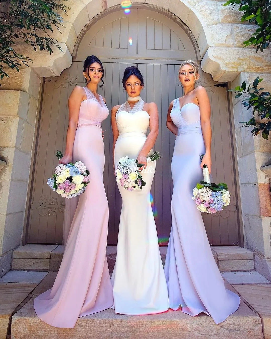FROZEN GOWN WITH LACE TRAIN BLUSH Dollhouse Bridesmaids
