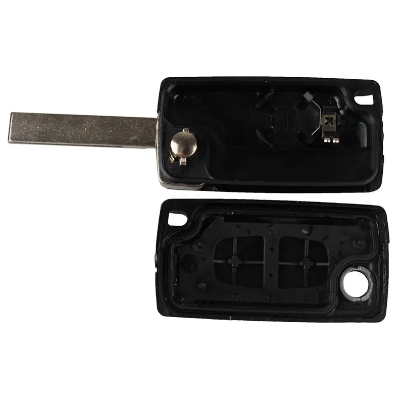 2 -knapp vikning Key Shell Remote Key FOB -fodral för Peugeot 207 307 307S 308 407 607 Däcktryck Alarm carstyling3911054