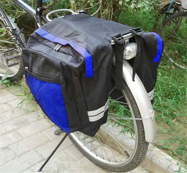 2016 Nuova borsa da sella bicicletta da bicicletta nera impermeabile all'aperto Borse da bici Borsa da sella posteriore in PVC e nylon impermeabile a doppio lato