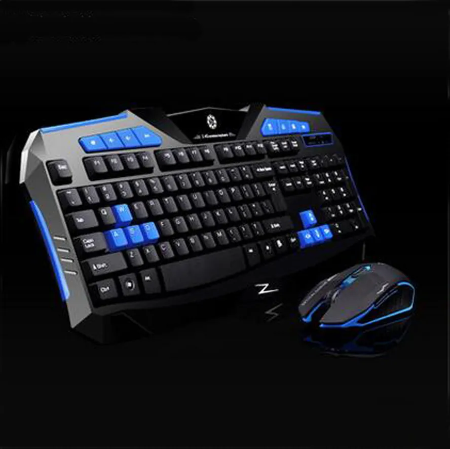 Эргономичный дизайн Wireless Gaming Keyboard и 2400DPI Mouse Kit 2.4GHz клавиатура Механические сенсорные комбинации 2 цвета Лучшие качества