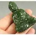 Kinesisk grön jade sten hänge handarbete snidad buddha staty