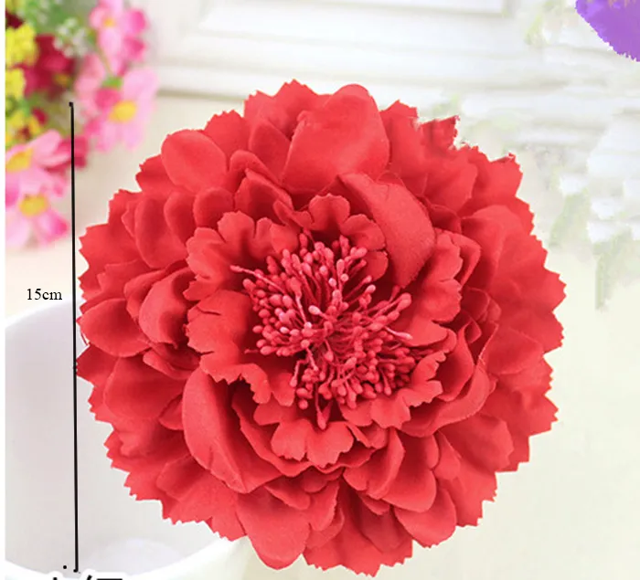 13cm Wysokiej Jakości Duża Jedwabna Peonia Kwiat Głowice Wedding Party Decoration Sztuczna Symulacja Jedwabna Peonia Kamelia Rose Flower Wall Wedding