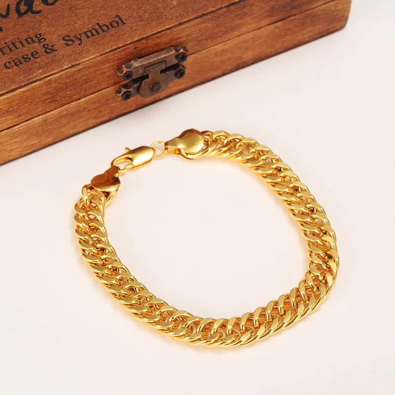14k Gold Finish Heavy 10mm Miami Cuban Link Chain Necklace Bracelet Various SetE 