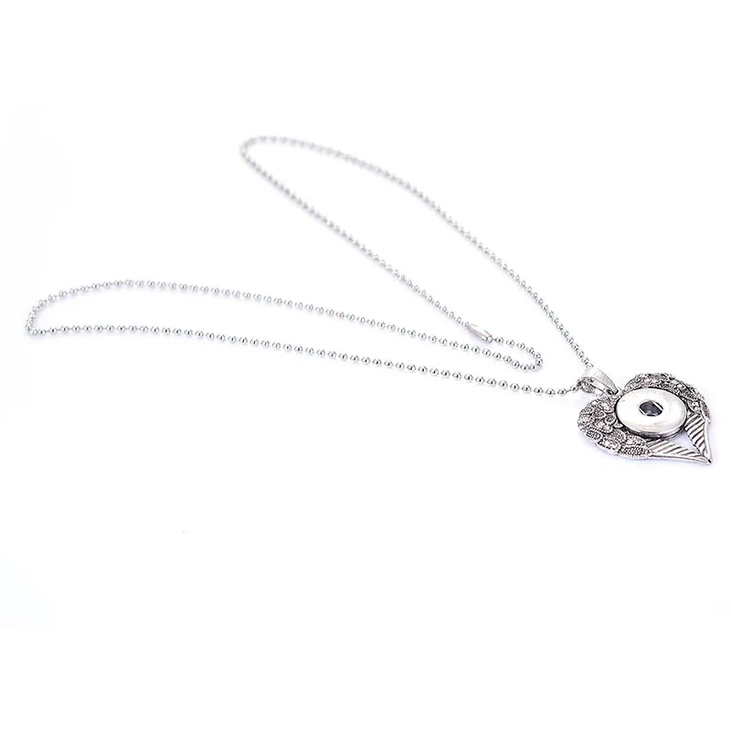 Diy Crystal Heart Pendant Stainless Steel Ball Chain Necklace