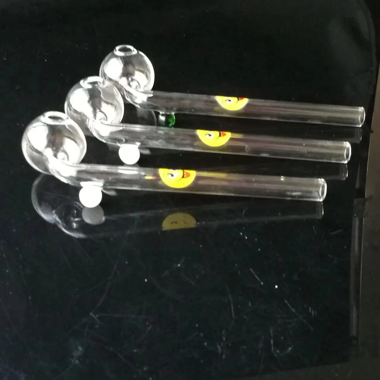 Wholesale glass water pipe, face long curved pot glass burner, 