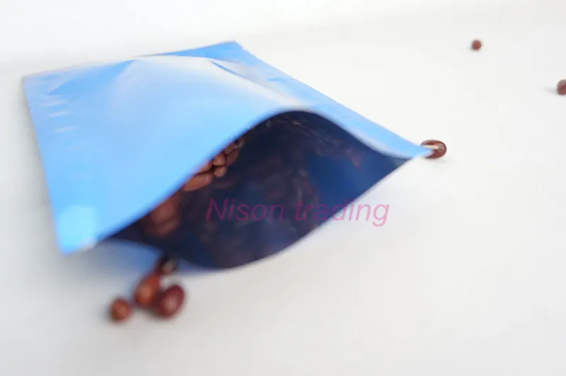 8 * 12 cm 200 pçs / lote azul aluminizado mylar plana saco de alumínio-chapeamento máscara facial embalagem ping bolso calor para selar, bolsa de ervas em pó