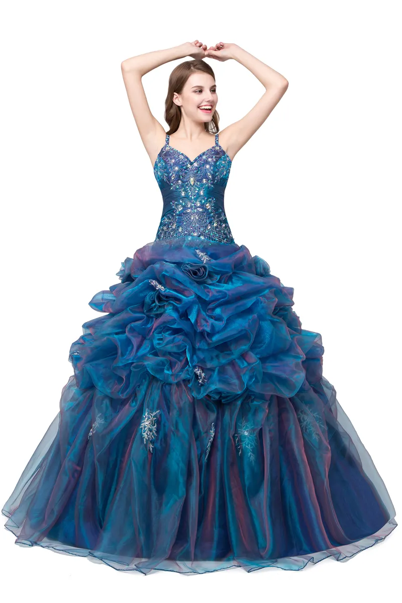 Purple Quinceanera Dresses Ball Gown For 15 Sweet 16 Formal Long Prom Party Gowns Stock Size 2-16 QC211