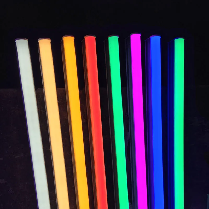 T5 fyrkantiga LED-rör Färg Ljus 4ft 3ft 2ft 1ft AC165-265V Integrerad rödgrön blå gula rosa plastlampor 220V 230V 240V 260V 120cm 60cm Full PC PVC Linjära lampor