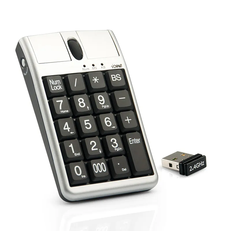 Ione Klavye Mouse Kombinasyonları Hızlı Veri Girişi için Kaydırma Tekerleğe sahip 19 Sayısal Tuş Takımı USB Klavye Mause Kablosuz 2.4G ve Bluetooth Çift Modu