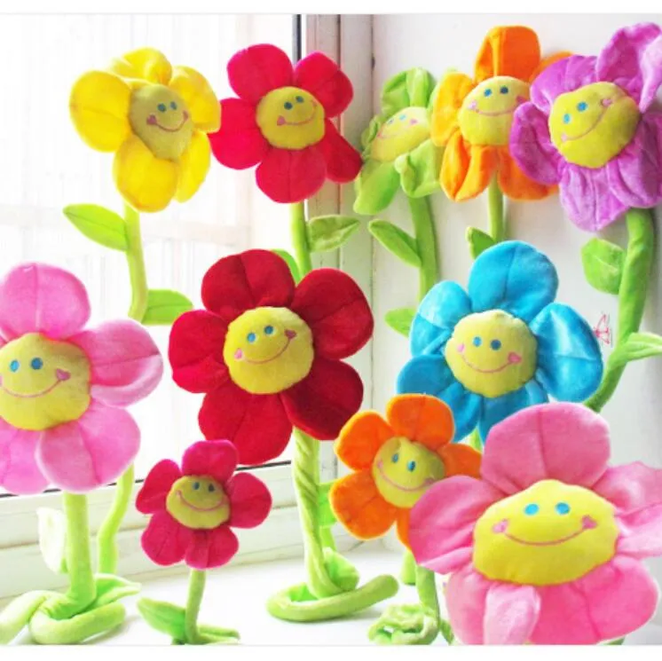 Fai da te Sun Flowers Giocattoli di peluche Baby Room Clip tende Fibbia Piante decorative Mix Color Wedding Lover's Gift For Girls