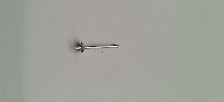 100 par / 200 st .925 Sterling Silver 3mm Stud Örhänge Post Cup Pin Pearl Inställning Findings Halvborrad Pärla / Pärla / Sten