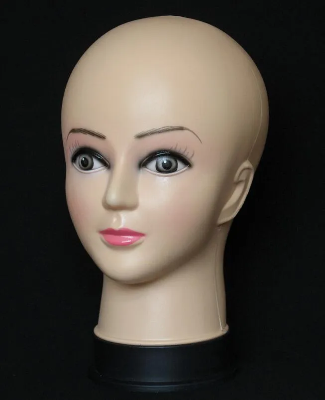 Kvinnors Mannequin Head Hat Display Wig Torso PVC Training Femal Head Model