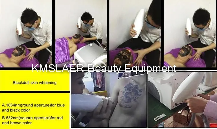 Machine portable de détatouage au laser Yag avec une poignée et 3 pointes laser pour le rajeunissement de la peau détatouage élimination des pigments blanchiment de la peau