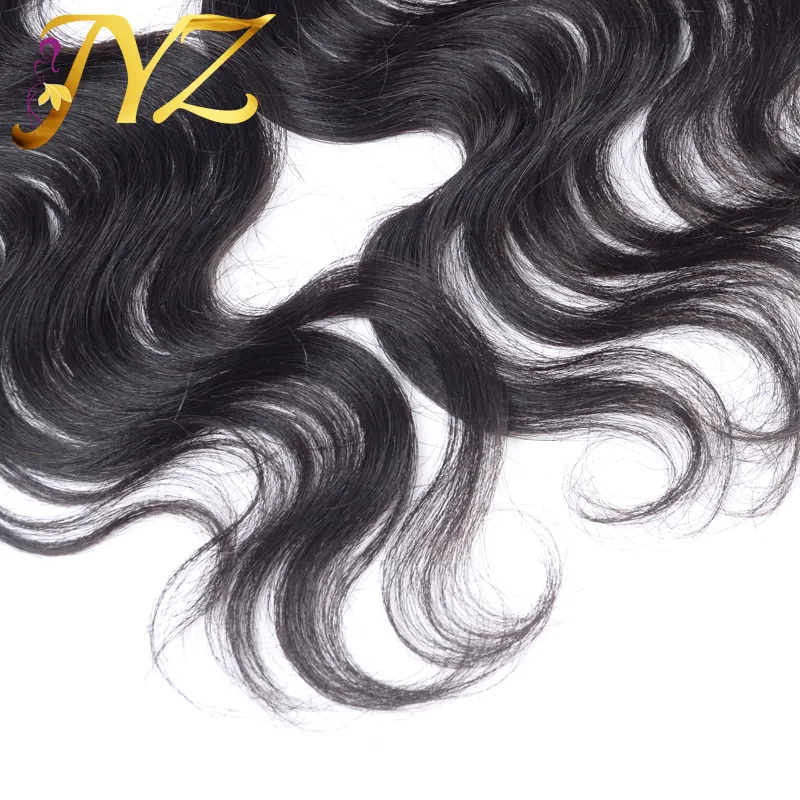 Brazylijska fala ciała koronkowe zamknięcie czołowe środkowe darmowe trzy części 13*4 Virgin Human Hair Hair Koronkowe przednie włosy frontalne