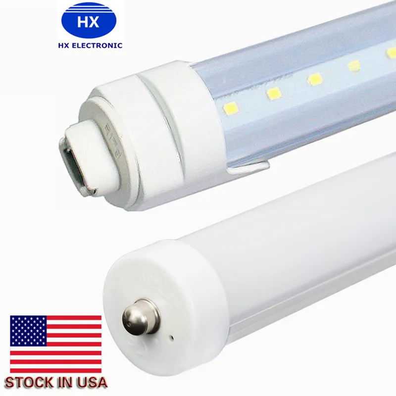 Tube LED 8ft 2.4m 45w t8 avec capuchons FA8 R17D dans un couvercle givré transparent 3000-6500k