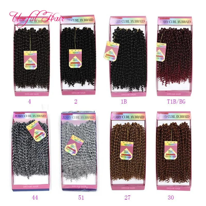 / savana mambo twist synthétique brading cheveux jerry bouclés, profonde vague crochet extensions de cheveux 10 pouces marley tresses vague de corps cheveux tisse