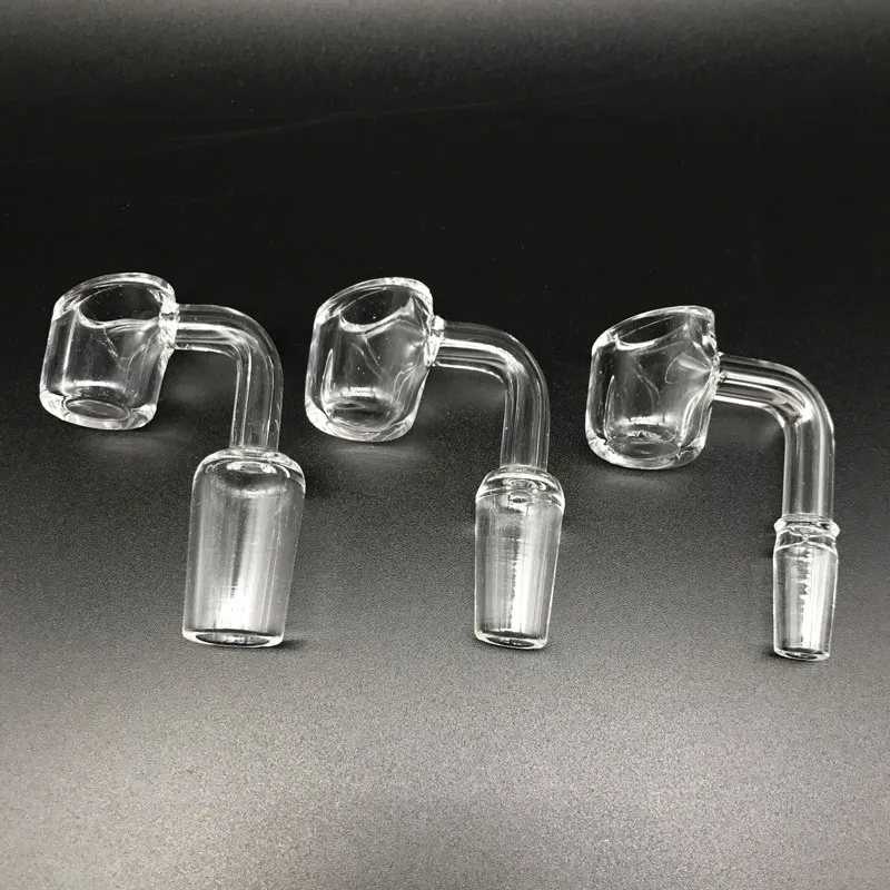 Hurtownie 4mm Grube Quartz Banger Paznokcie Paznokci Mężczyzna 14mm 18mm 90 stopni Bezpoziomowe paznokcie kwarcowe do wiertnicy olejowej Szklane bongi