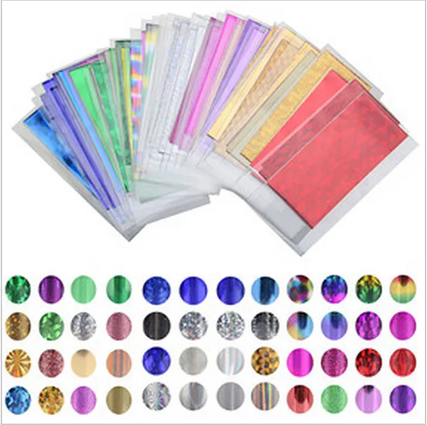 48 fogli 35cm * 4cm Mix Color Transfer Foil Nail Art Star Design Sticker Decal per la cura dello smalto DIY Universe Nail Art Decoretion