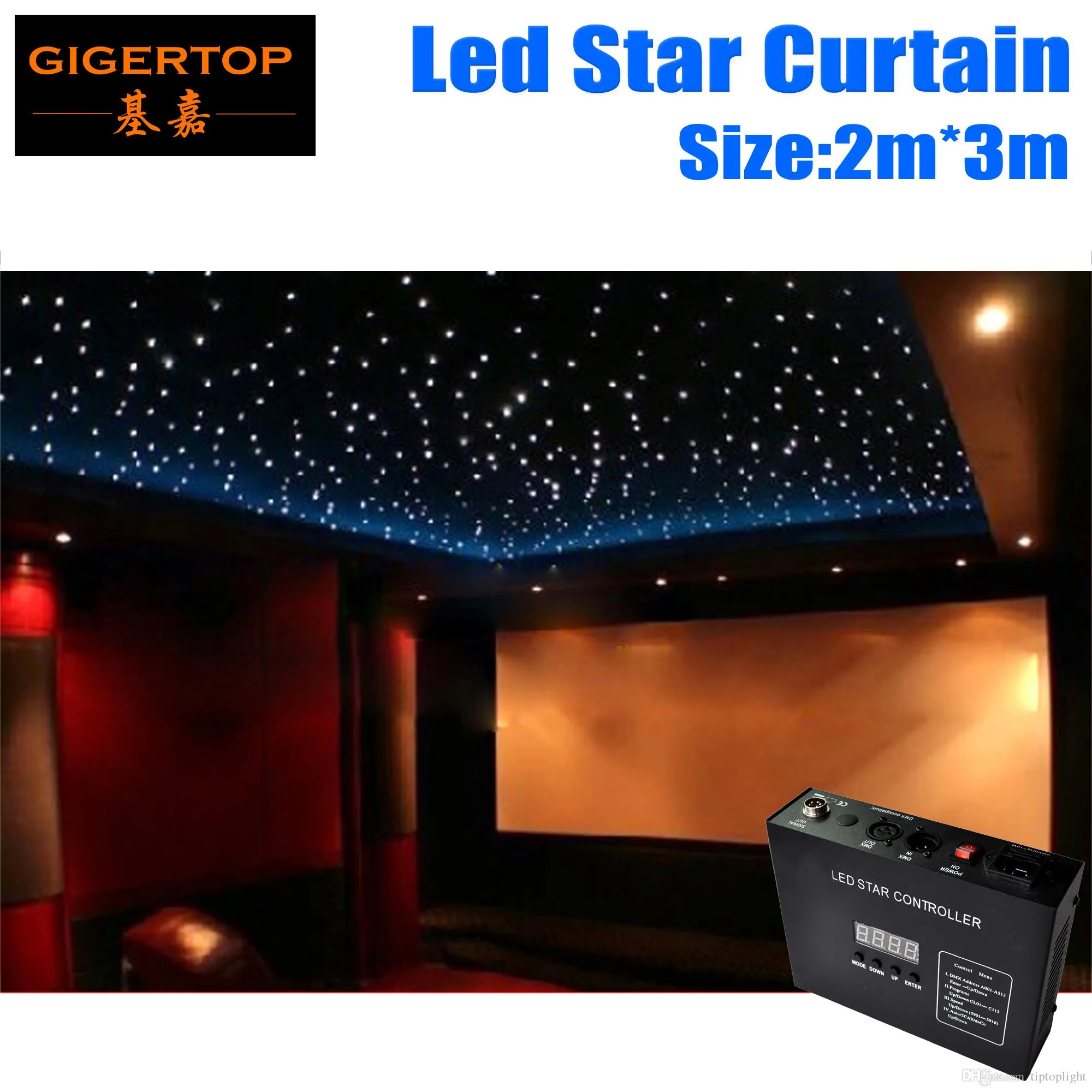 Ognioodporna 2m * 3M Light Curtain LED Star Curtain 90V-240V RGBW Kolor, 5mm Tyanshine LED Star Cloth Tackdrops Tackdrops LED Cutens Cena
