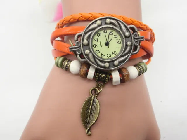 Wholesale Mix Tree Leaf Pendant watch women bracelet quartz watches ladies wristwatches LP006