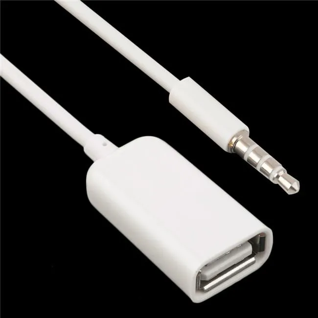 Jack 3.5 AUX Audio Plug To USB 2.0 Converter Aux Cable Cord For Car MP3 Speaker U Disk USB Flash Drive Accessories 3.5mm 