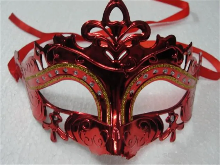 Herren-Frauen-Maske, Halloween-Maskerade-Masken, Mardi Gras, venezianische Tanzparty, Gesicht, vergoldet, glänzend, plattiert, 6 Farben, E-Packet