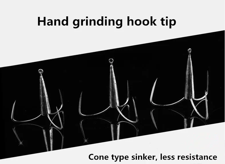 HOT 48-100g treble hooks Lead sinker treble hooks Hand grinding hook tip High quality! YQHW
