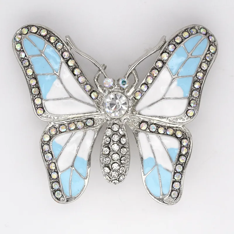 Hurtownie Kryształ Rhinestone Enameling Butterfly Broszki Moda Kostium Pin Broszka Biżuteria Prezent C364