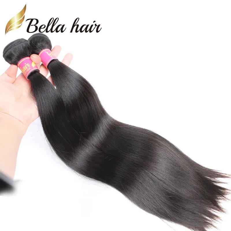 Bella Top Quality 11a برازيلي برازيلي البكر البكر البشري بشكل مستقيم غير مجبر سميكة كاملة ملحقات نسج الشعر يمكن أن مصبوغ إلى 613 أطول 42 بوصة
