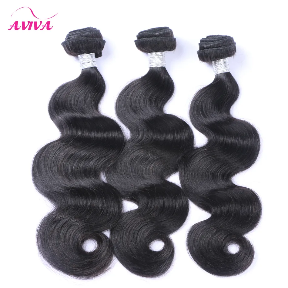 Corpo Malaysian Onda Virgem Humano Weaves Pacotes Unprocessed Malásia Remy Human Human Extensões Natural Black Color Tintura