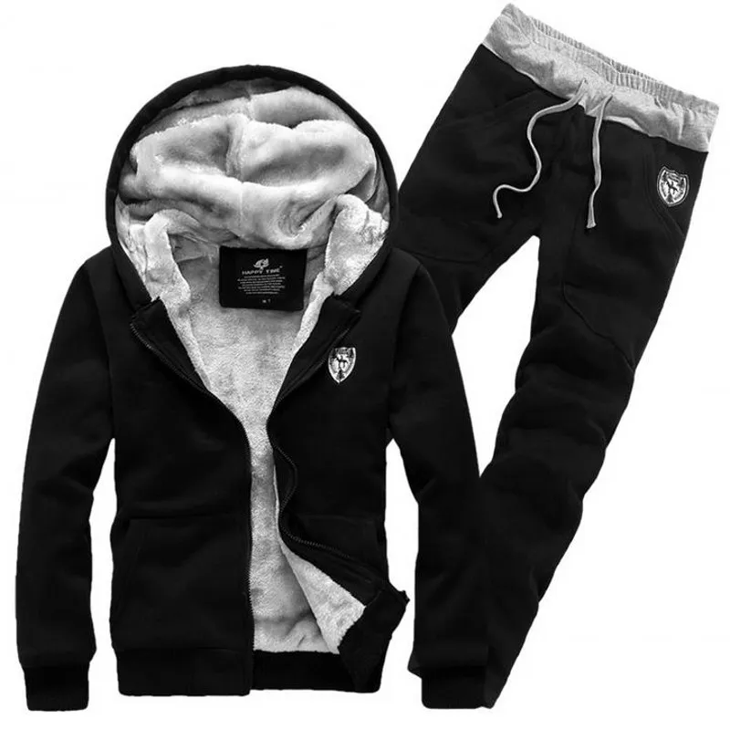 New Winter Jacket Mens Hoodies and Sweatshirts Sweat Suits Oversized Male Hooded Sets Sporting Suit Brand Mens Tracksuit Sets