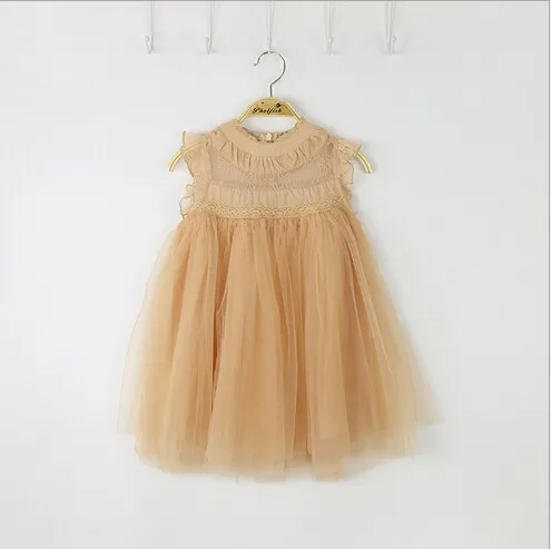 INS Girls princess dress classic children lace fly sleeve tulle dresses kids party clothing Ball Gown A74388603540