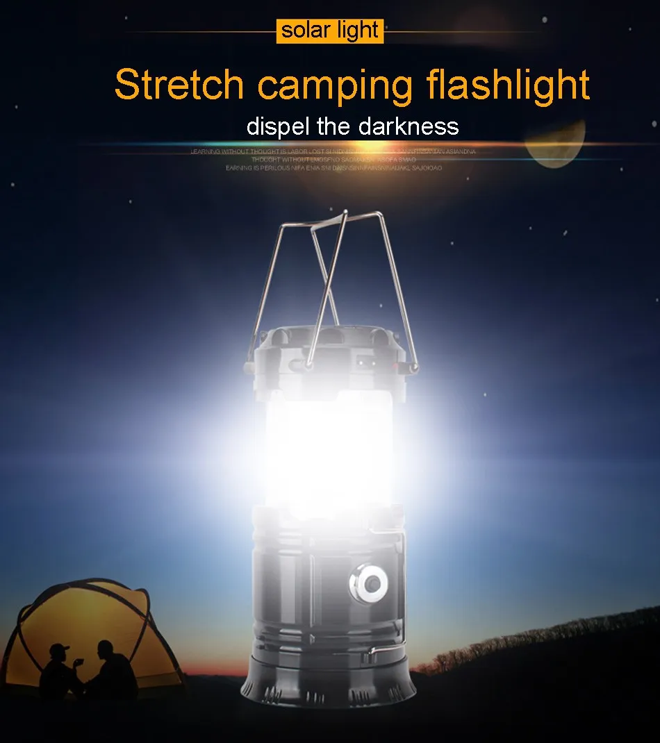 Carpa SH 5800T Linterna Llevada Solar Portable De La Linterna Que Acampa  6LEDs Lámpara Recargable De Mano De Emergencia Luz Plegable Para La  Iluminación Exterior De 5,2 €