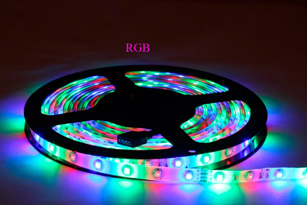 RGB LED قطاع ضوء ماء 5 متر SMD 3528 300 المصابيح / لفة + 44 مفاتيح التحكم عن بعد + 12 فولت 2a امدادات الطاقة لنا الاتحاد الأوروبي المملكة المتحدة التوصيل حزب الديكور