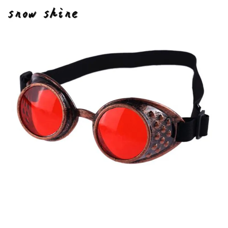 Оптовые и снегоступы # 3001xin Винтаж стиль стимпанк очки сварочные панк очки косплей бесплатная доставка