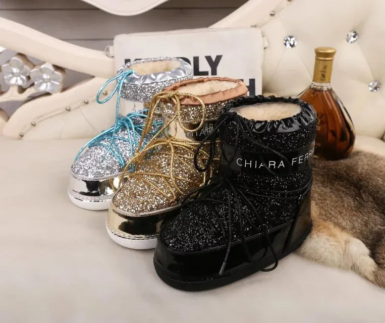 winter boots gold