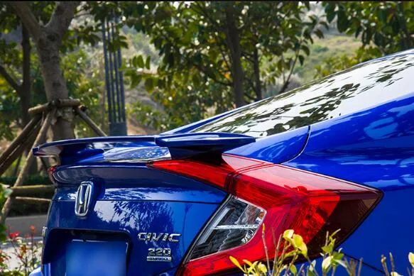 Högkvalitativ starkare ABS-material med färgfärg baksespoiler för Honda Civic Sedan 2016-2020